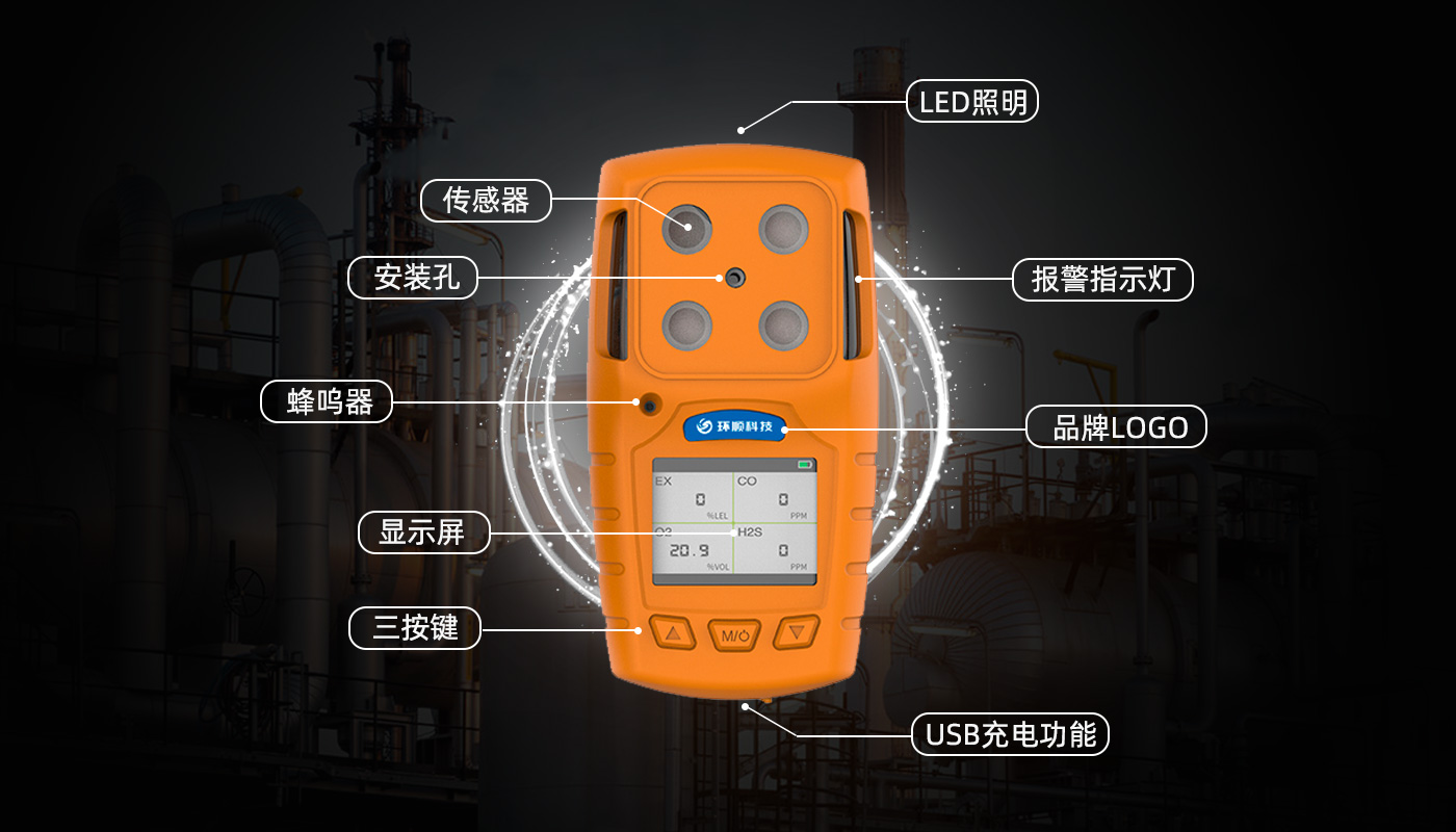 便攜式四合一氣體檢測儀-3